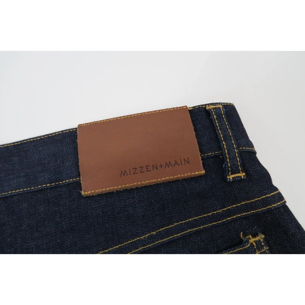 Mizzen Main Jeans Men 34x31‎ Blue Five Pocket Dark Wash Denim Stretch